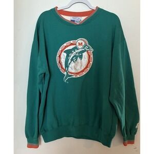Vintage  Starter Miami Dolphins NFL Sweatshirt XL Green Football Pro Line
